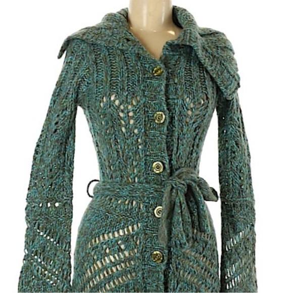 Free People Teal Long Knit Cardigan - Picture 8 of 9